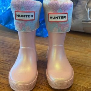 Hunter Metallic Pink Kids' Boots